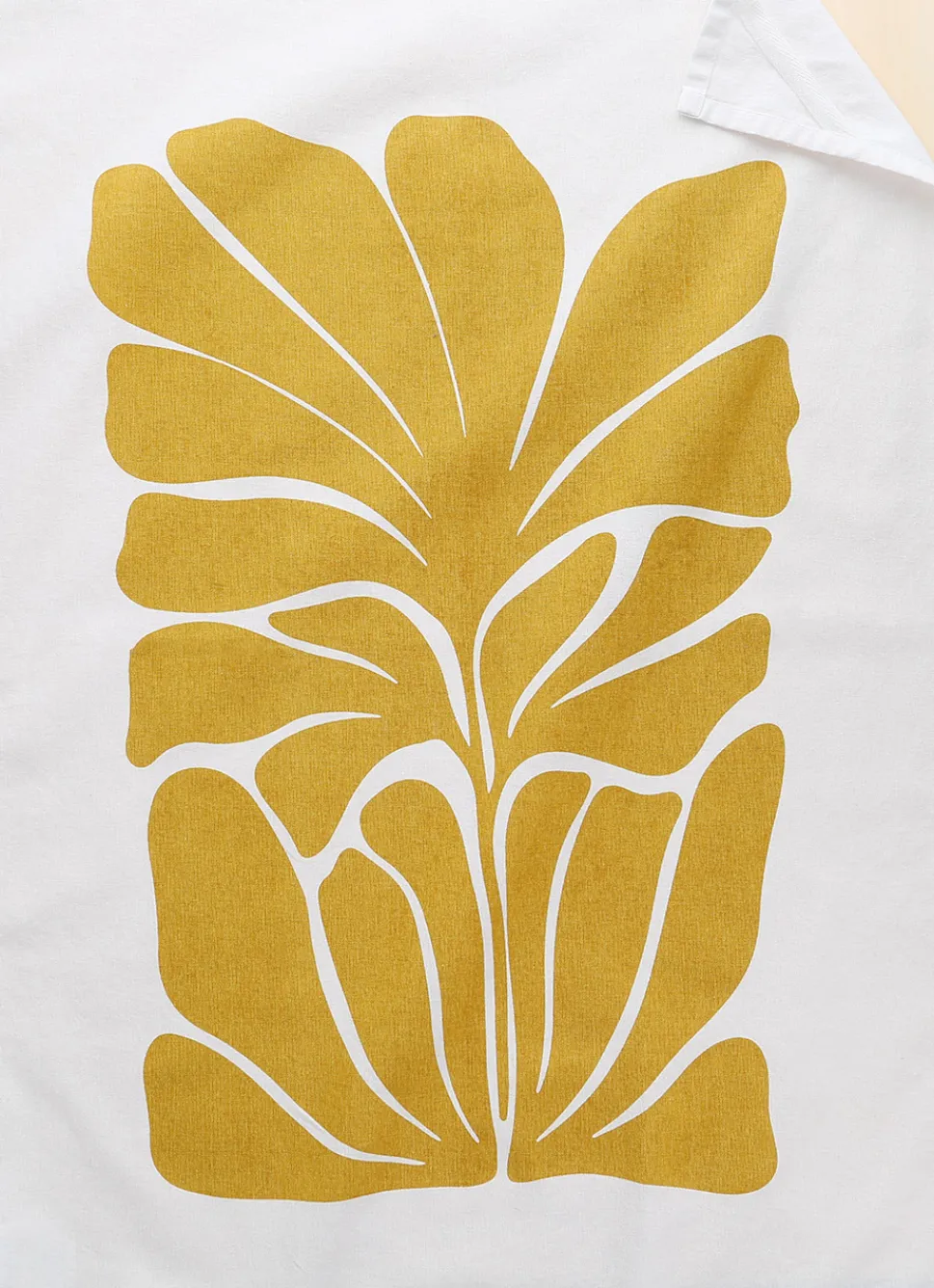 Outlet Bouchara TORCHON EN COTON IMPRIMÉ VÉGÉTAL COMO MOUTARDE