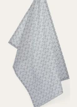 Outlet Bouchara TORCHON EN COTON MINI MOTIFS BLANC GRIS