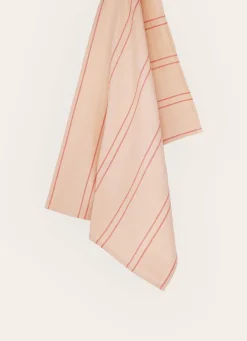 Best Bouchara TORCHON EN COTON TEXTURÉ AVEC RAYURES rouge