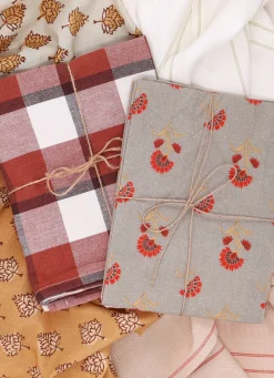 Best Bouchara TORCHON EN COTON TEXTURÉ AVEC RAYURES rouge