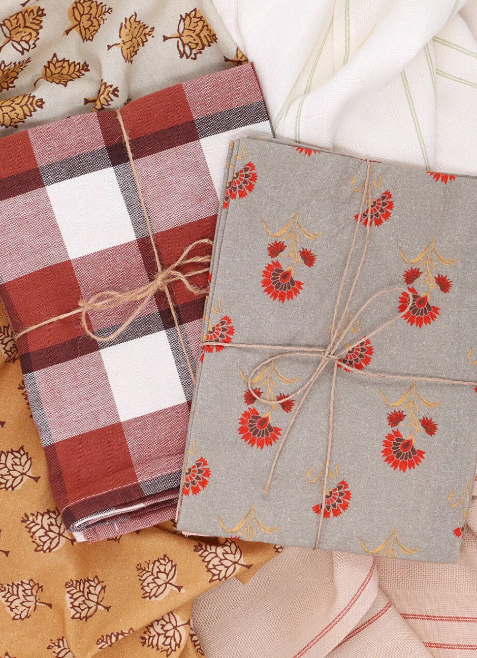 Best Bouchara TORCHON EN COTON TEXTURÉ AVEC RAYURES rouge