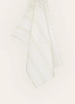 Outlet Bouchara TORCHON EN COTON TEXTURÉ AVEC RAYURES vert