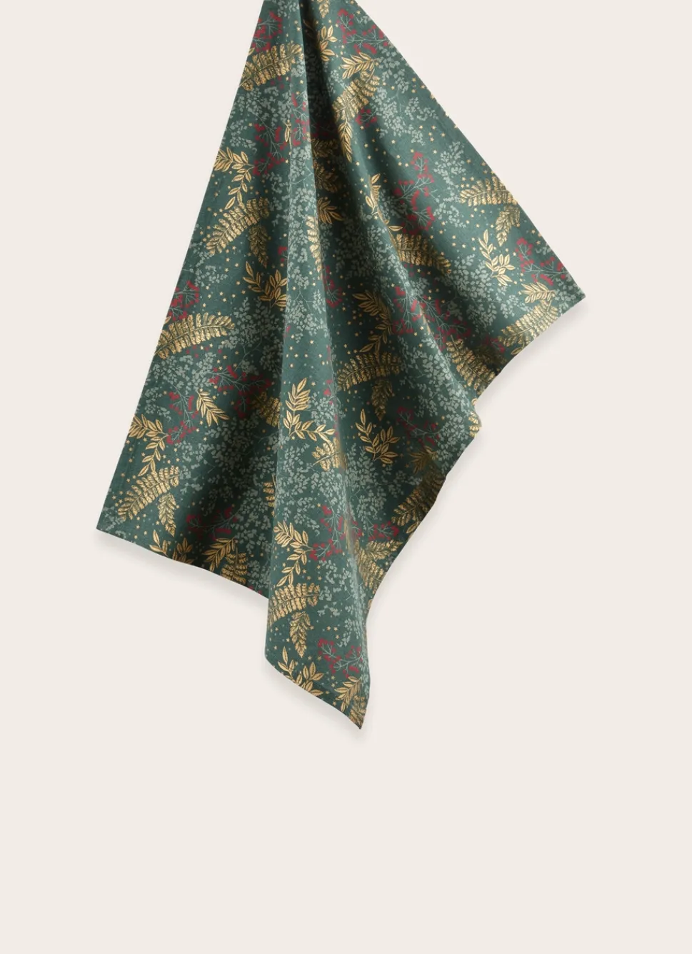 Hot Bouchara TORCHON FEUILLE DORÉE MULTICOLORE