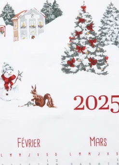 Best Bouchara TORCHON SCÈNE CALENDRIER MULTICOLORE