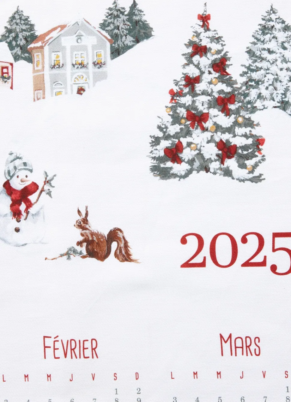 Best Bouchara TORCHON SCÈNE CALENDRIER MULTICOLORE