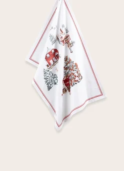 New Bouchara TORCHON SCÈNE DE NOËL MULTI GUIRLANDE