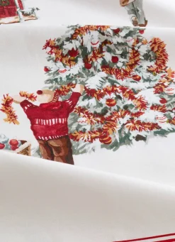 New Bouchara TORCHON SCÈNE DE NOËL MULTI GUIRLANDE