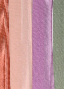 Bouchara TORCHON TISSÉ FIL TEINT RAYÉ CORAIL