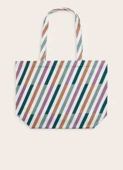 Discount Bouchara TOTE BAG EN COTON IMPRIMÉ GÉOMÉTRIQUE MULTICOLORE