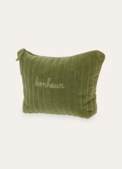 Sale Bouchara TROUSSE DE TOILETTE EN VELOURS MATELASSÉ KAKI