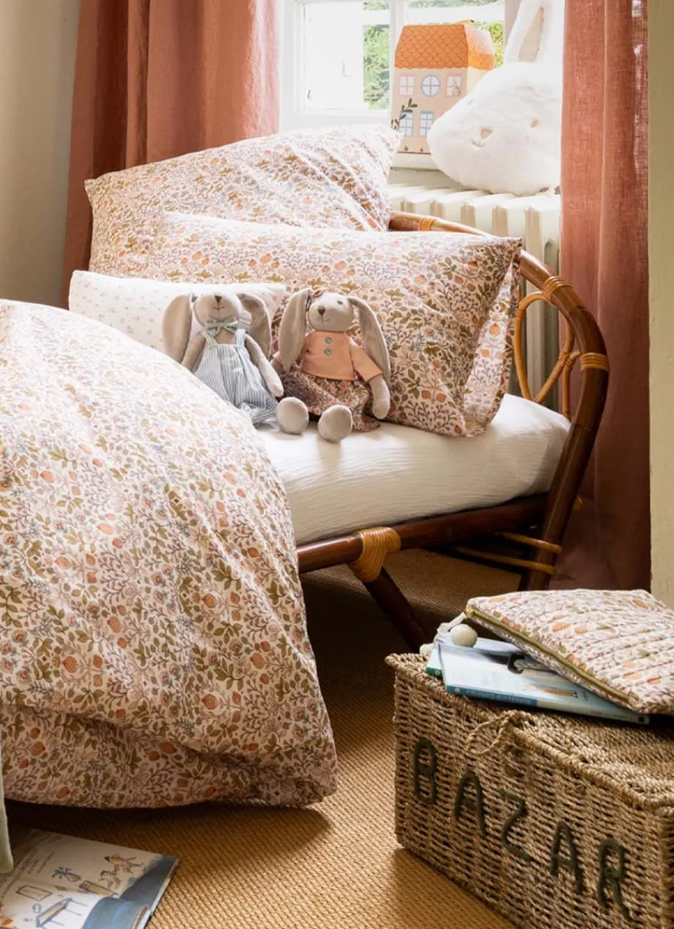 Bouchara TROUSSE EN COTON MATELASSÉ MOTIF VÉGÉTAL JAISA MULTICOLORE