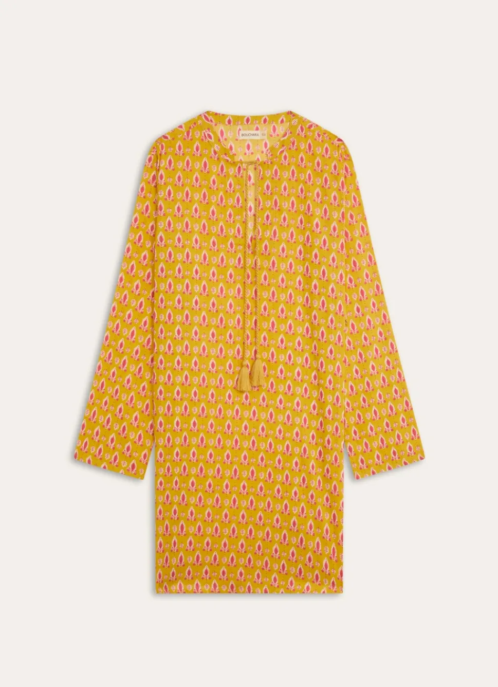 Hot Bouchara TUNIQUE EN COTON IMPRIMÉ INDIEN JAUNE