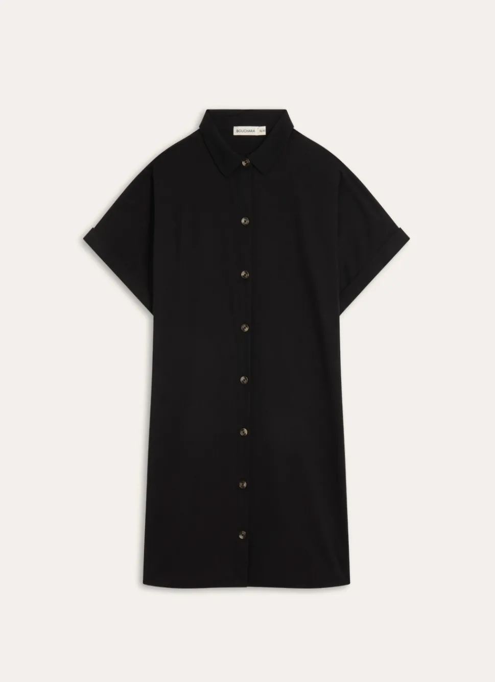 Outlet Bouchara TUNIQUE MANCHES COURTES EN COTON TWILL Noir