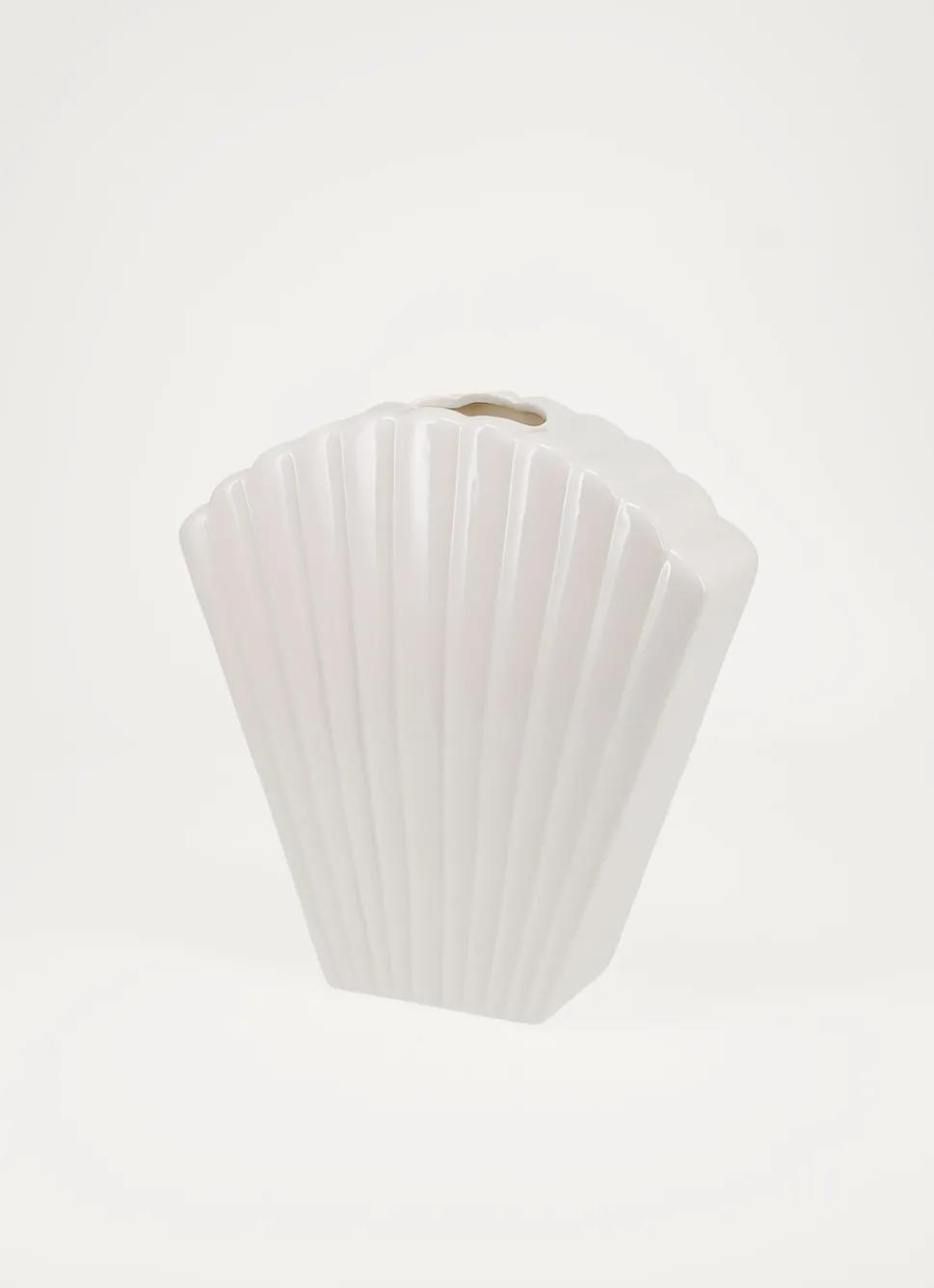 Outlet Bouchara VASE COQUILLAGE EN CÉRAMIQUE BLANC BRILLANT