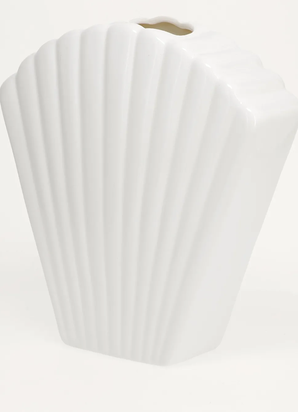 Outlet Bouchara VASE COQUILLAGE EN CÉRAMIQUE BLANC BRILLANT
