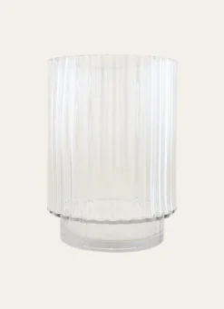 Online Bouchara VASE CYLINDRIQUE EN VERRE STRIÉ TRANSPARENT