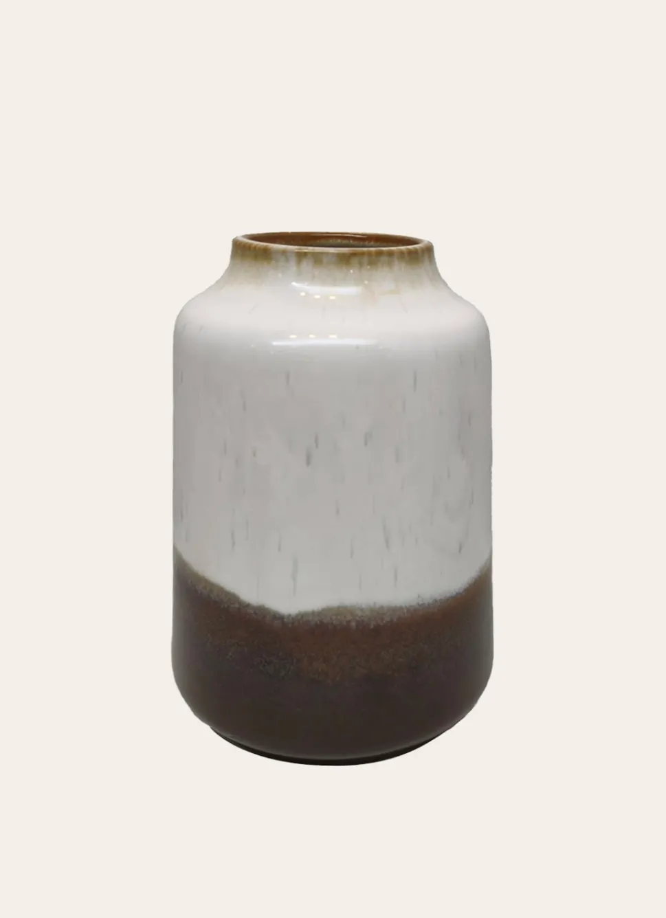 Discount Bouchara VASE EN CÉRAMIQUE ÉMAILLÉE ÉCRU/MARRON