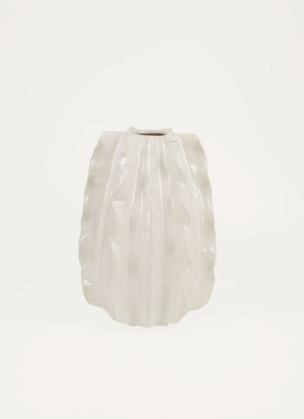 Discount Bouchara VASE EN CÉRAMIQUE SCULTÉE BLANC