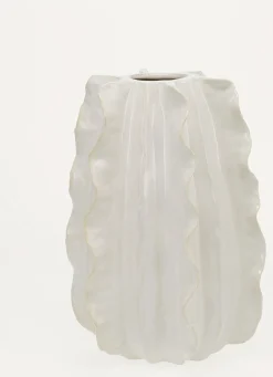 Discount Bouchara VASE EN CÉRAMIQUE SCULTÉE BLANC