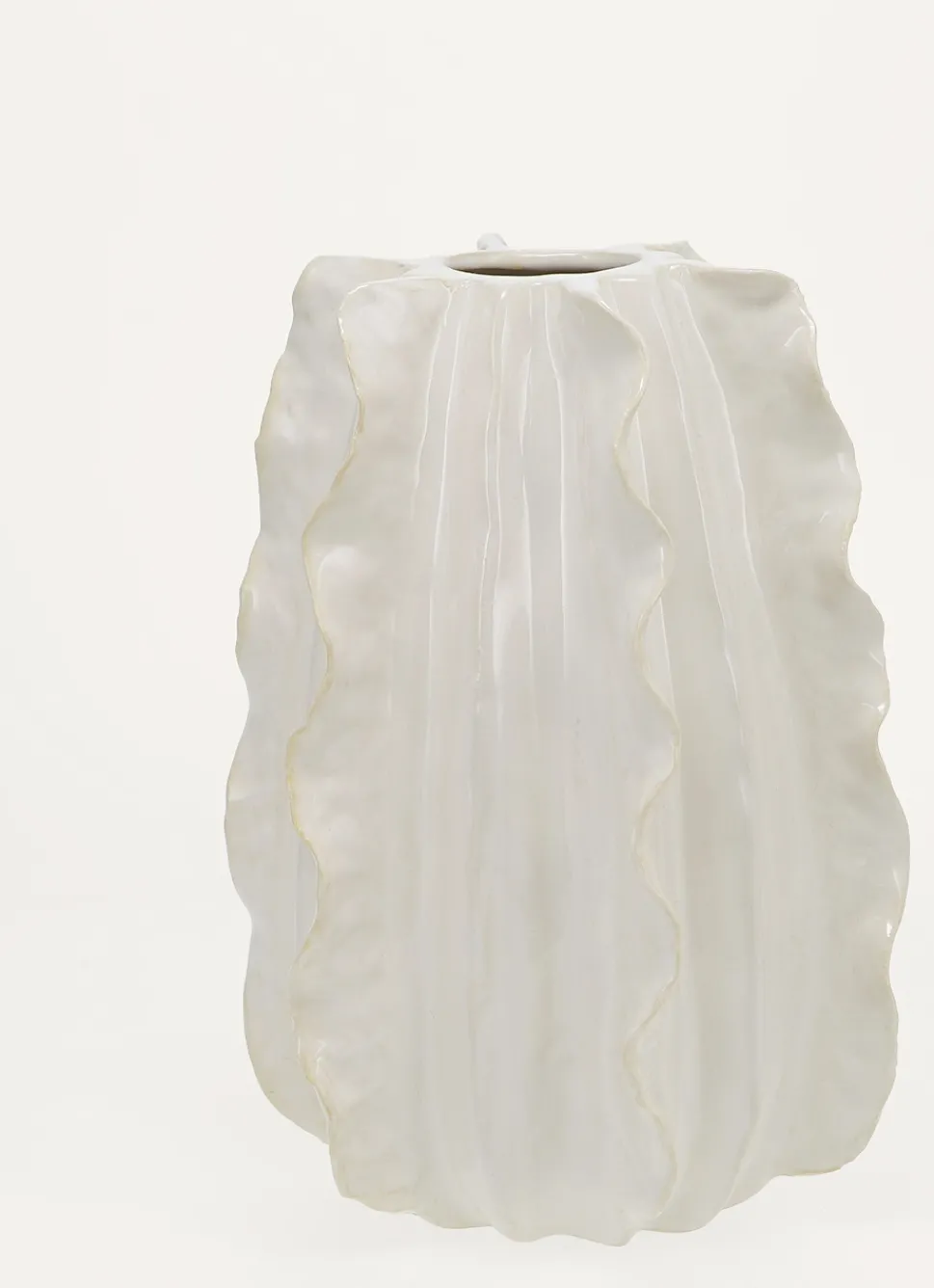Discount Bouchara VASE EN CÉRAMIQUE SCULTÉE BLANC