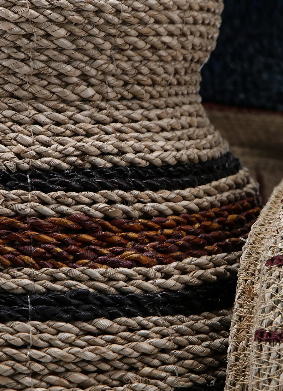 Best Bouchara VASE EN FIBRES NATURELLES MÉNIR BEIGE / OCRE