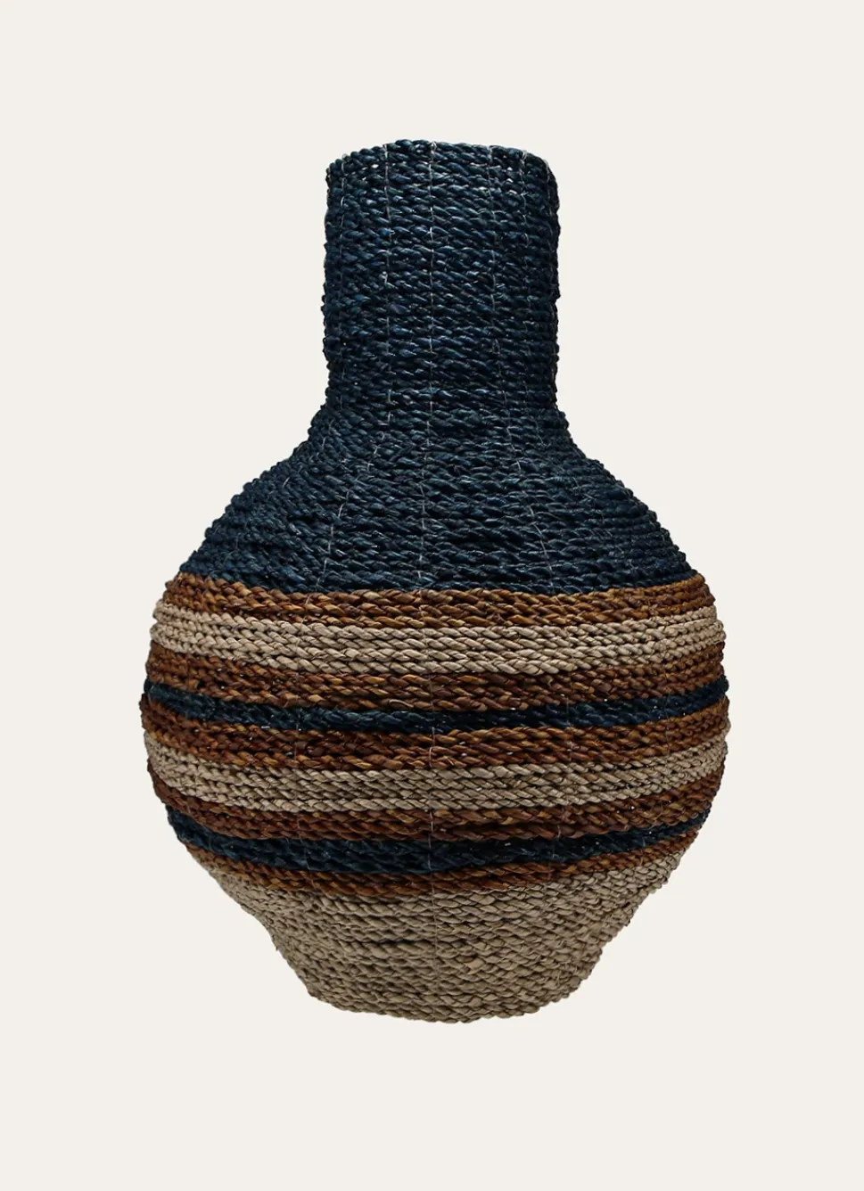 Best Bouchara VASE EN FIBRES NATURELLES OBÉLIX BEIGE / OCRE / BLEU
