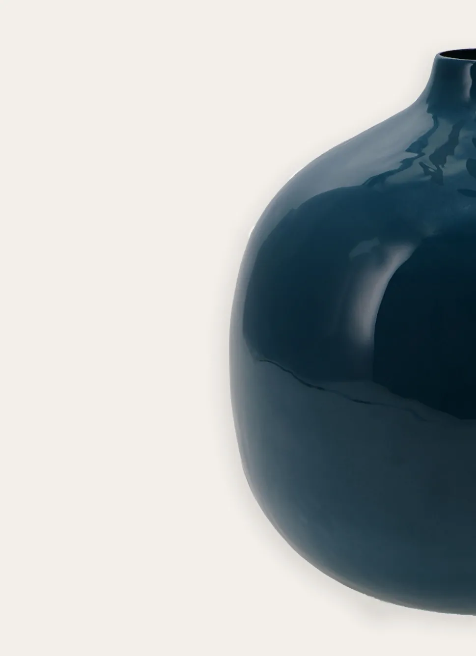 Discount Bouchara VASE EN MÉTAL COLORÉ FINITION ÉMAILLÉE BLEU PÉTROLE