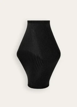 Bouchara VASE EN POLYRÉSINE FORME ORIGINALE STRIÉE Noir