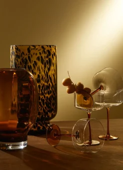 Best Bouchara VASE EN VERRE AVEC SOCLE ÉPAIS FAIT MAIN AMBRE