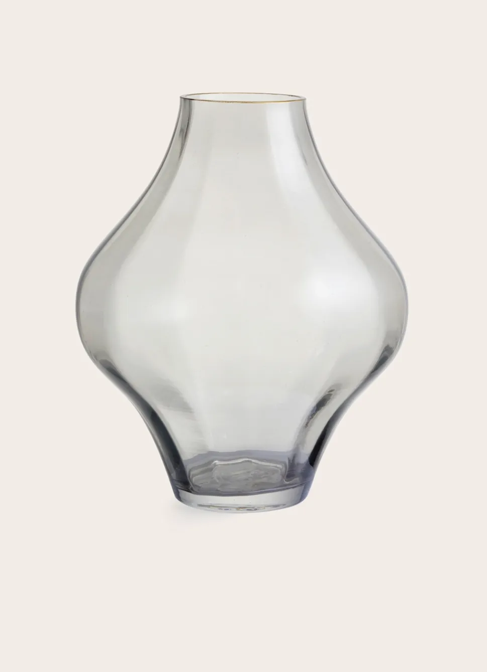 Sale Bouchara VASE EN VERRE BOMBÉ TRANSPARENT/LISERET DORE
