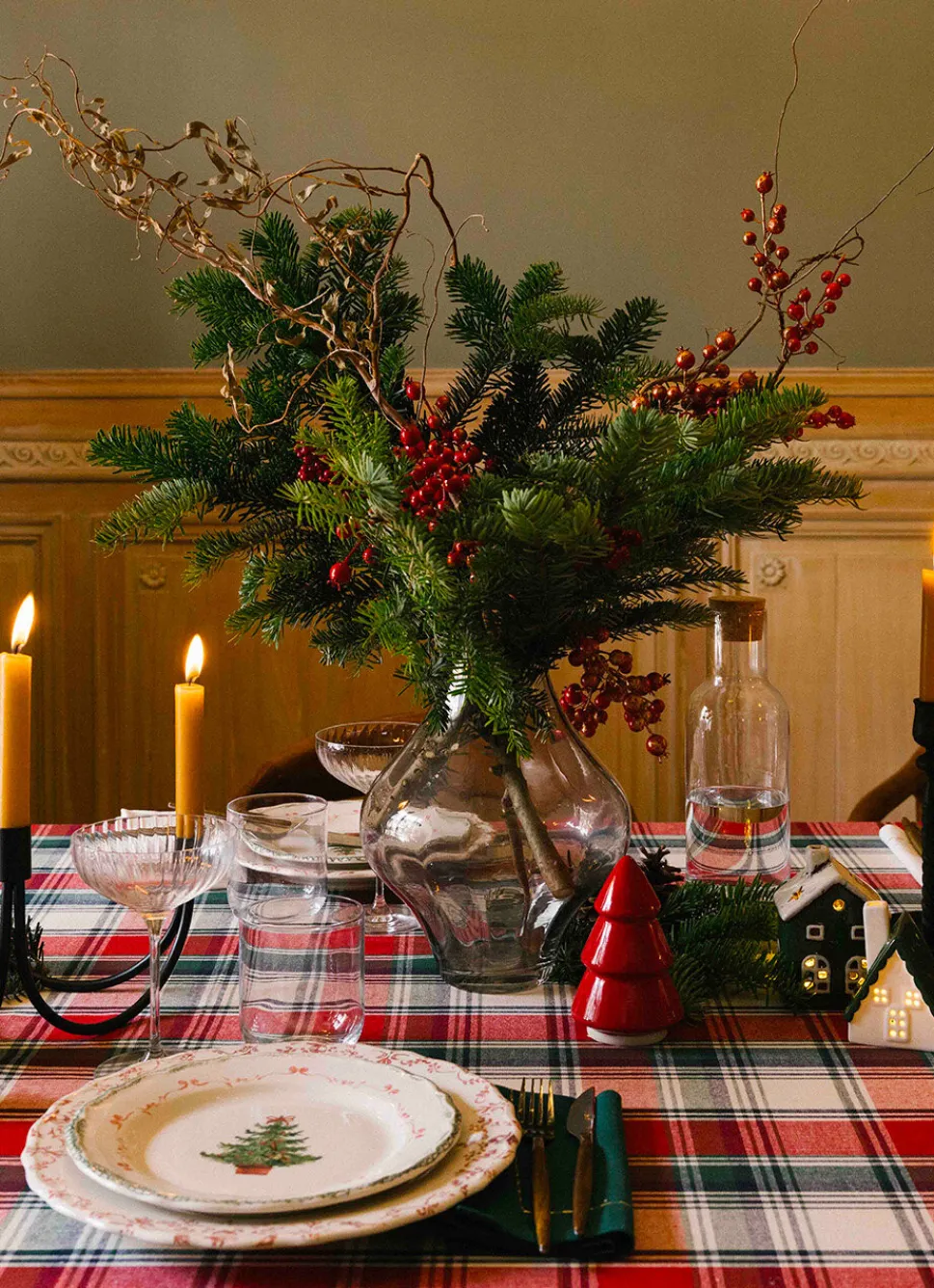 Sale Bouchara VASE EN VERRE BOMBÉ TRANSPARENT/LISERET DORE