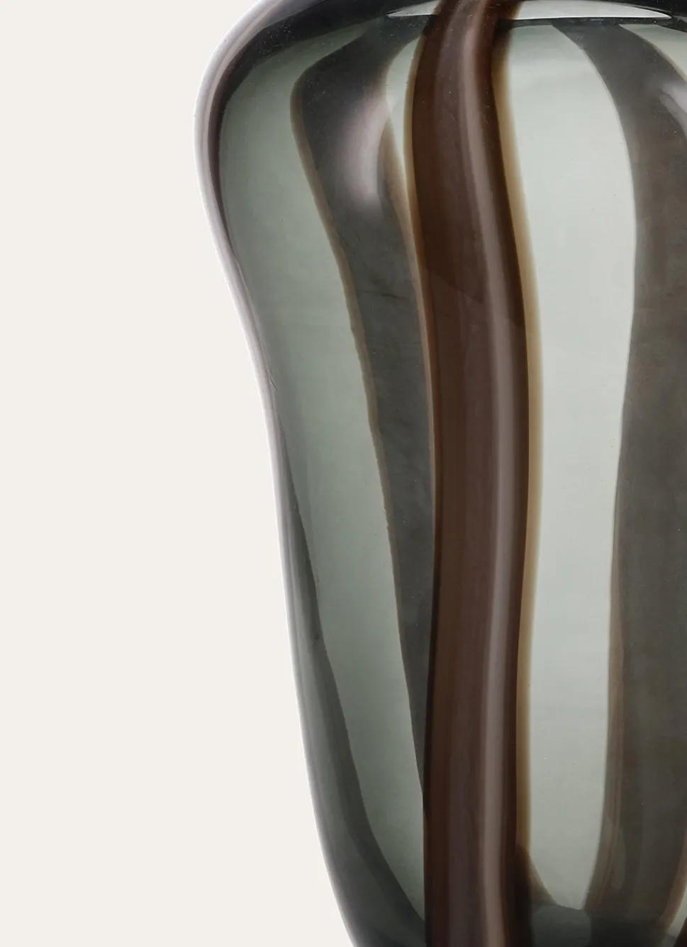 Outlet Bouchara VASE EN VERRE FORME ORGANIQUE TRANSPARENT/BANDES MARRON