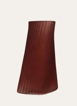 Online Bouchara VASE EN VERRE FORME ÉTIRÉE BORDEAUX TRANSPARENT GIVRE