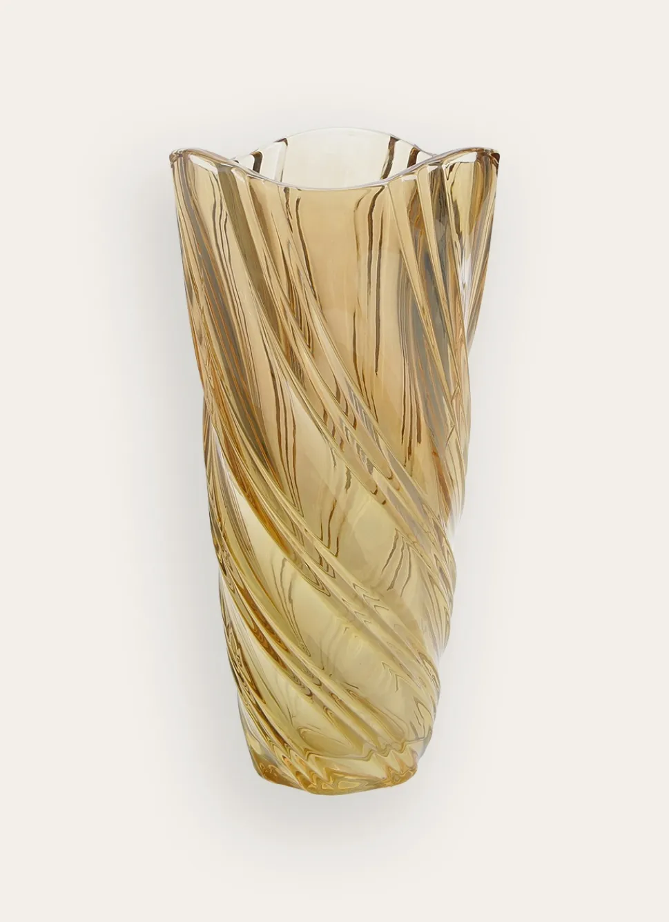 Sale Bouchara VASE EN VERRE ÉPAIS IRISÉ EFFET DRAPÉ AMBRE