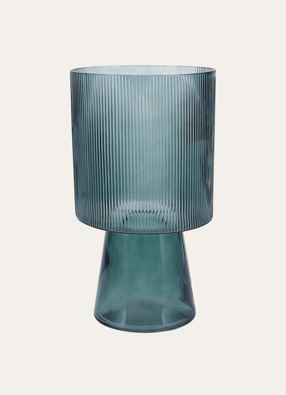 Clearance Bouchara VASE EN VERRE STRIÉ EFFY VERT TRANSPARENT