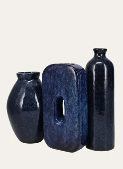 Clearance Bouchara VASE ÉMAILLÉ FORME CREUX AU CENTRE BLEU