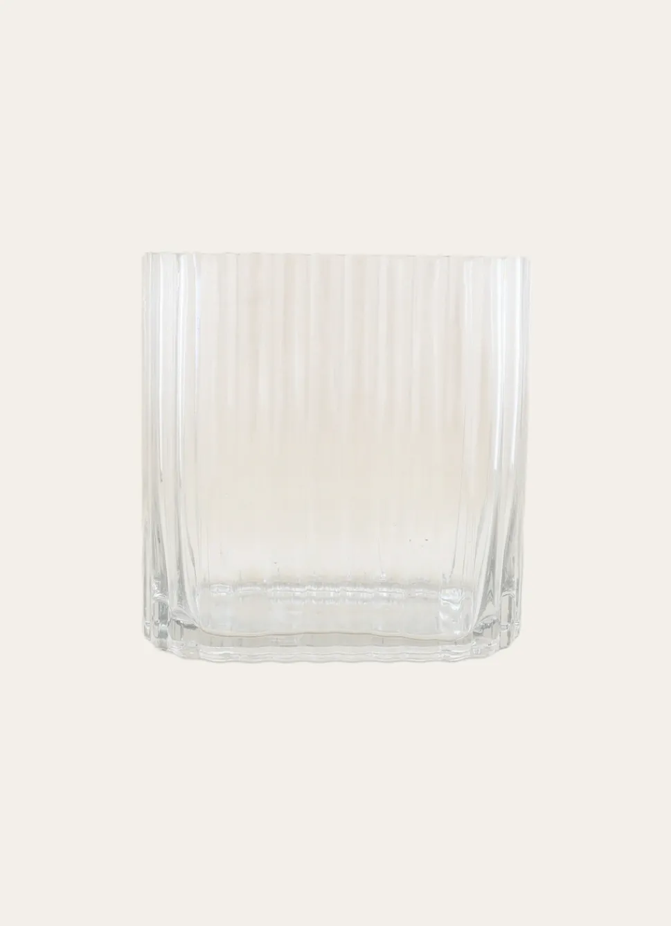 Outlet Bouchara VASE RECTANGULAIRE EN VERRE STRIÉ GRAND FORMAT TRANSPARENT