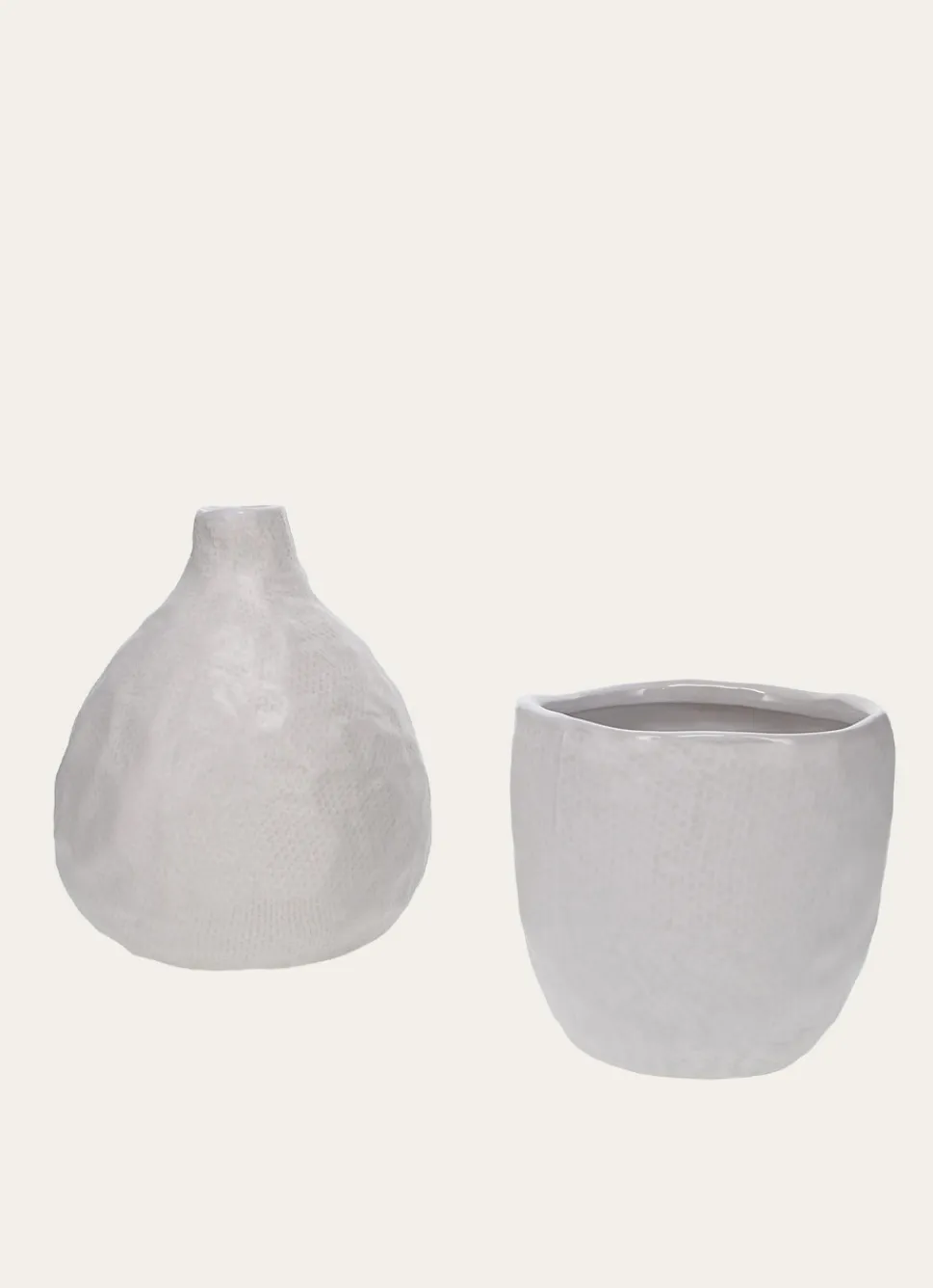 Outlet Bouchara VASE SOLIFLORE EN GRÈS BLANC