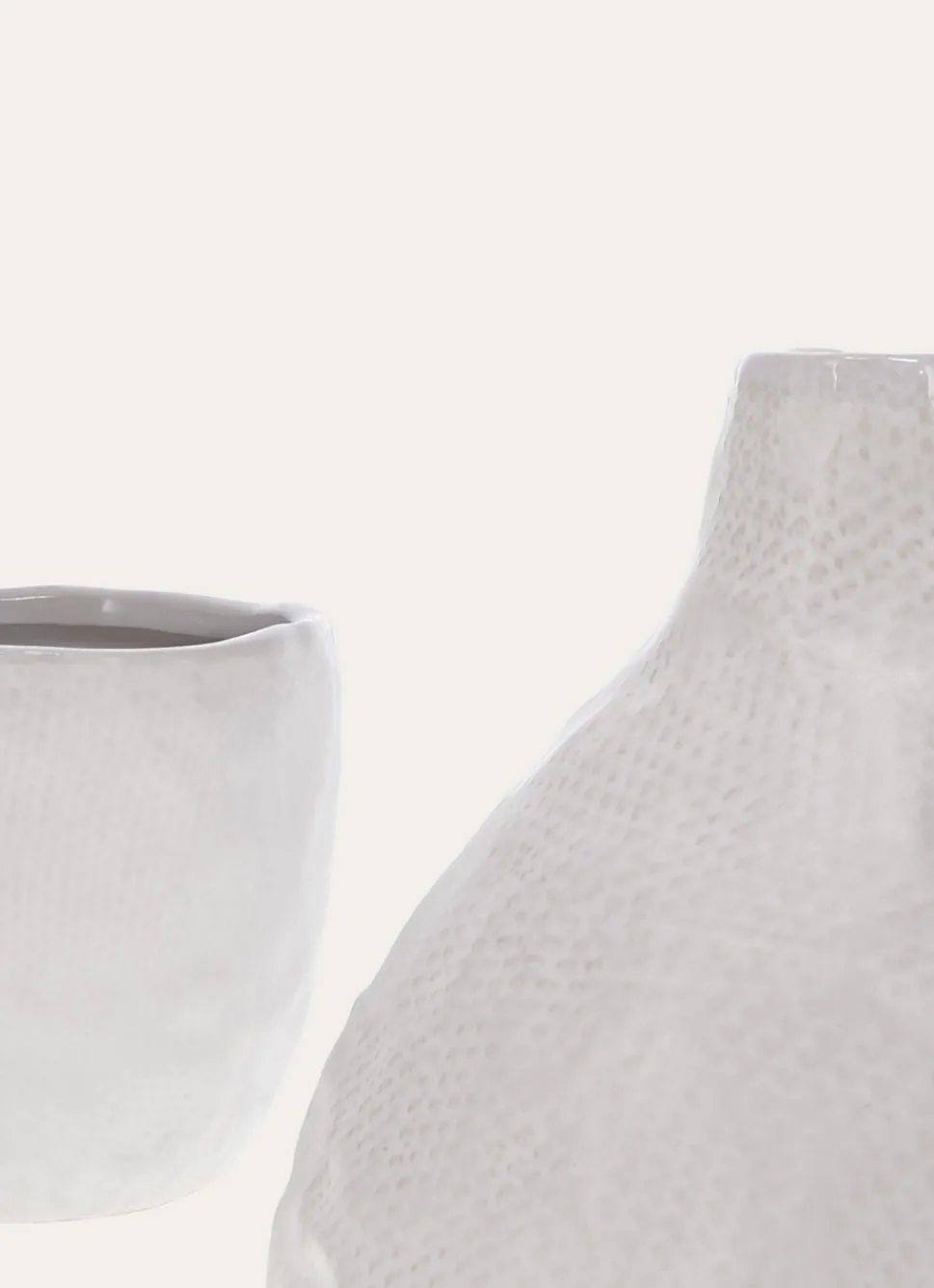 Outlet Bouchara VASE SOLIFLORE EN GRÈS BLANC