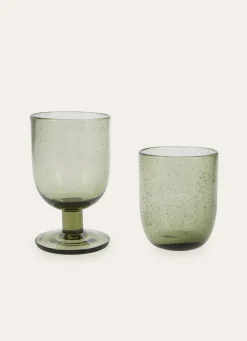 Outlet Bouchara VERRE À PIED BULLÉ LUBERON GRIS VERT
