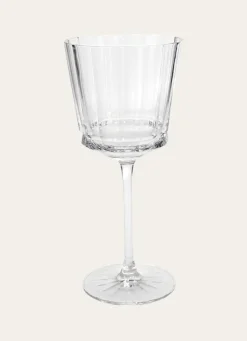 Bouchara VERRE À PIED EN CRISTALLIN PLISSÉ TRANSPARENT