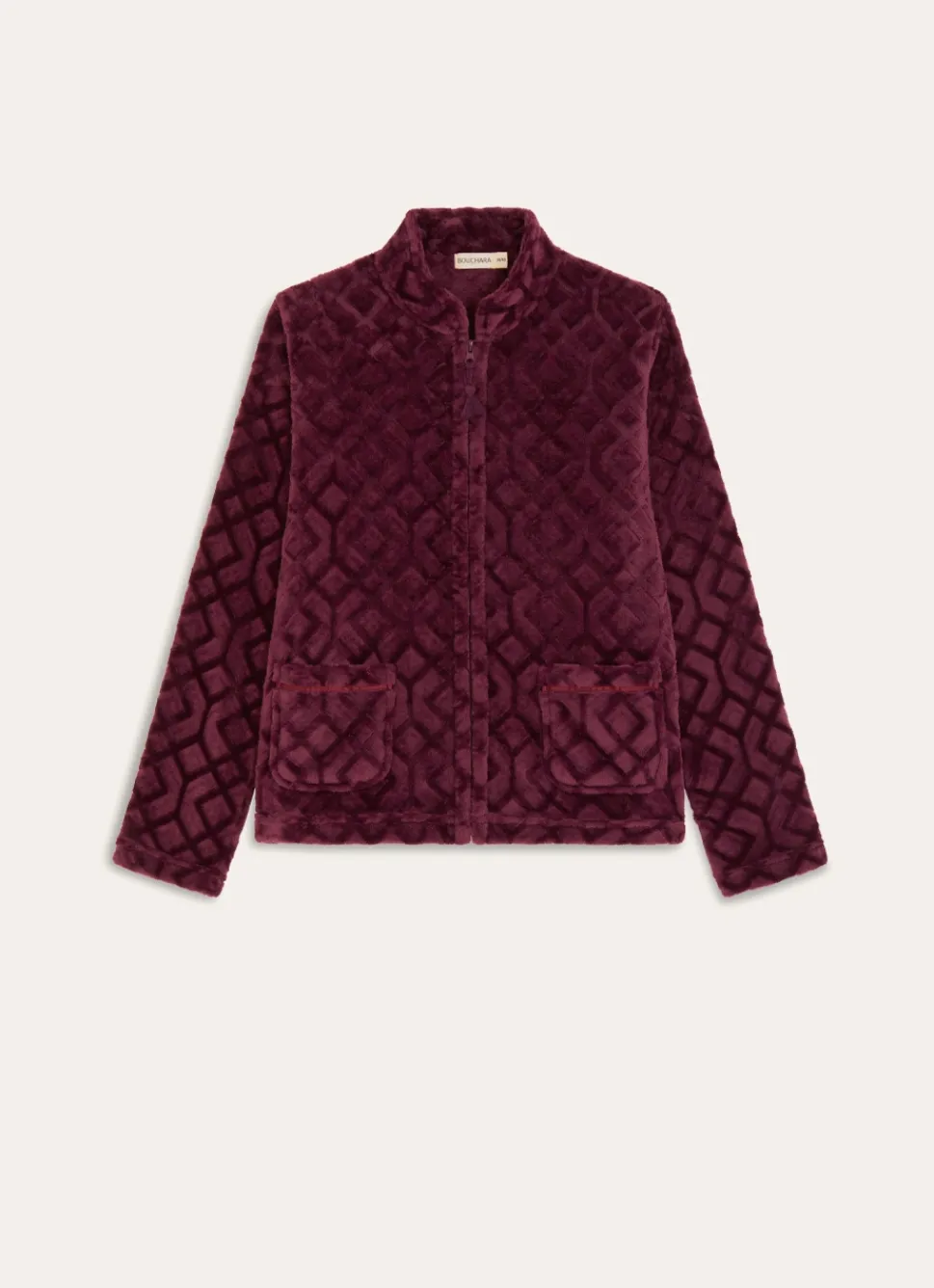 Bouchara VESTE MANCHES LONGUES ZIPPÉE EN POLAIRE AUBERGINE