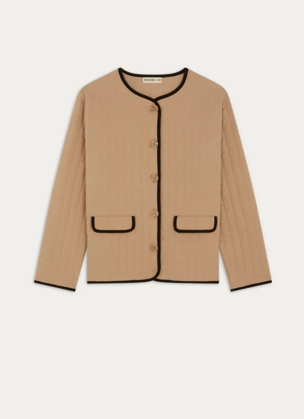 Outlet Bouchara VESTE MATELASSÉE À MANCHES LONGUES BEIGE FONCÉ