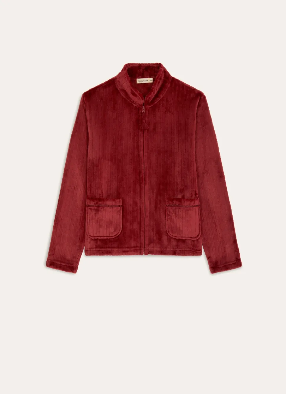 Clearance Bouchara VESTE POLAIRE EMBOSSÉE CEMI ROUGE OPERA