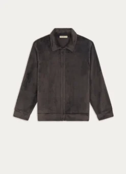 Discount Bouchara VESTE POLAIRE ZIPPÉE À COL MONTANT GRIS ANTHRACITE