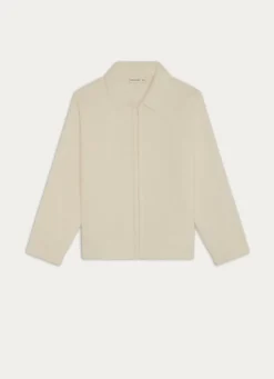 Discount Bouchara VESTE POLAIRE ZIPPÉE À COL MONTANT ECRU