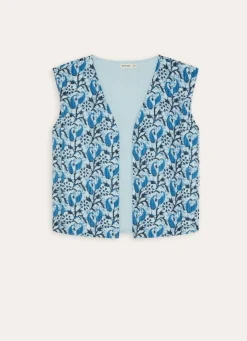 New Bouchara VESTE SANS MANCHE IMPRIMÉE MATELASSÉE BLEU CIEL