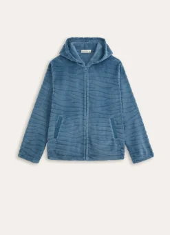 Discount Bouchara VESTE ZIPPÉE EN POLAIRE POCHES LATÉRALES BLEU BALTIQUE