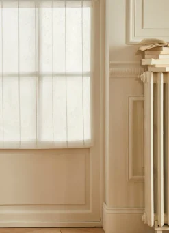 Outlet Bouchara VITRAGE À RAYURES VERTICALES EN RELIEF ÉCRU