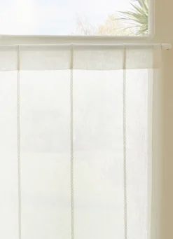 Outlet Bouchara VITRAGE À RAYURES VERTICALES EN RELIEF ÉCRU